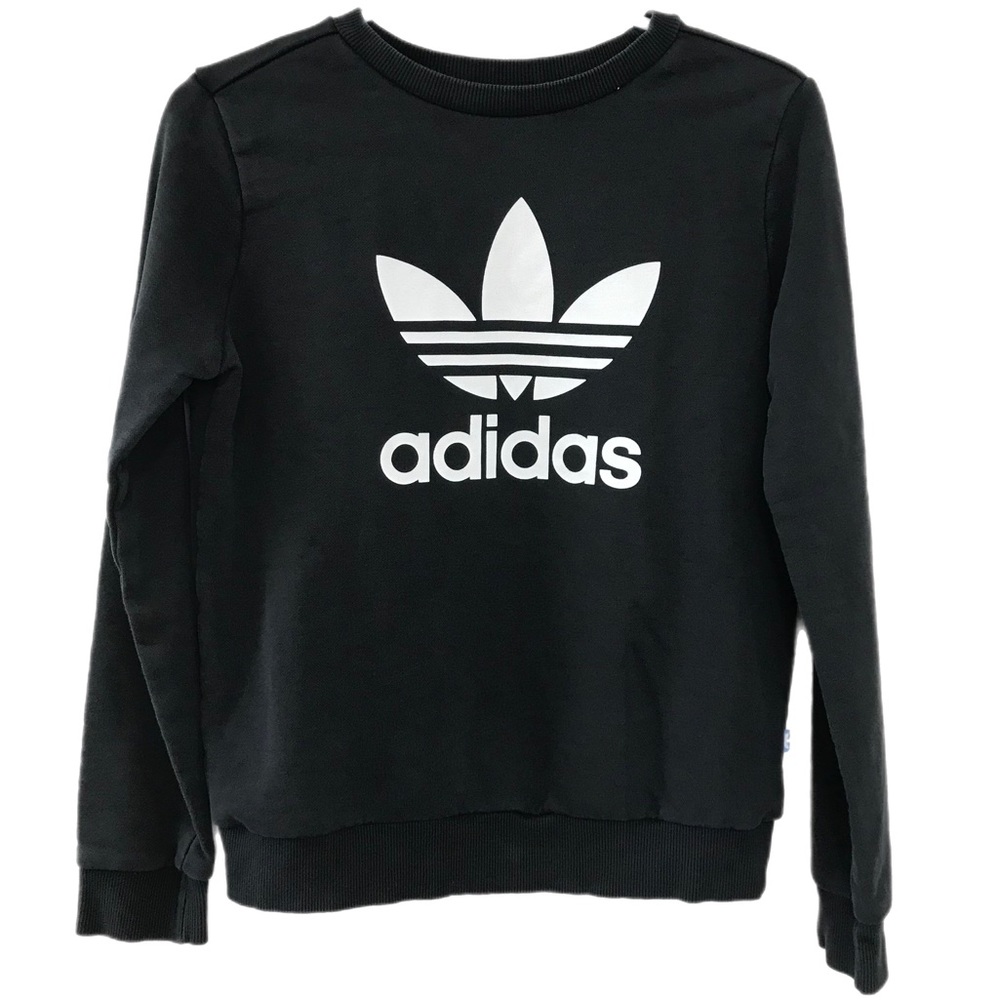 Adidas Black Trefoil Crew Sweatshirt